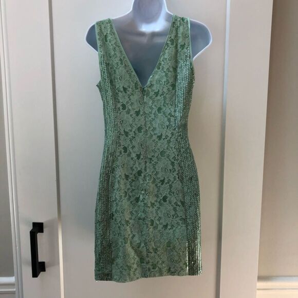 Jessica Simpson asymmetrical mint green sequin dress woman’s‎ size 4 - Picture 7 of 9